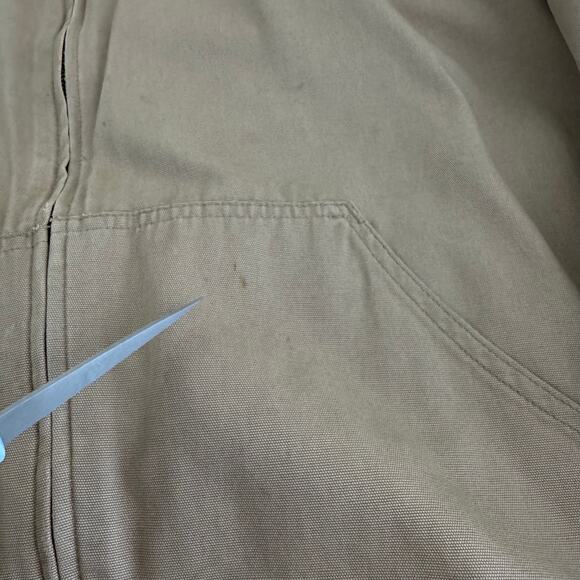 Carhartt Jacket Men;s 2XL J189 Tan Full Zip Bomber Coat Big & Tall Preowned READ - Picture 10 of 16